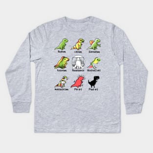 t-rex art Kids Long Sleeve T-Shirt